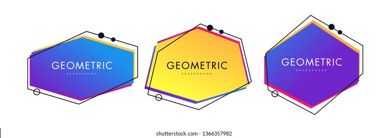 Set abstract colorful liquid geometric shape. Abstract banners with flowing liquid shapes. Set of vector modern trendy flat buttons.