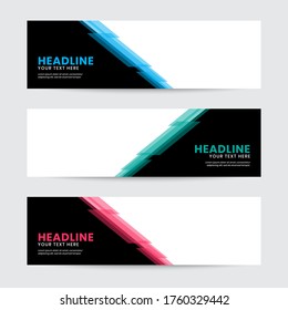 Set of Abstract Colorful Modern Geometric Banners Premium Template. Vector Illustration. Promotional design for banner, cover, web, poster, or any media.  Anyone can use and change this design easily.