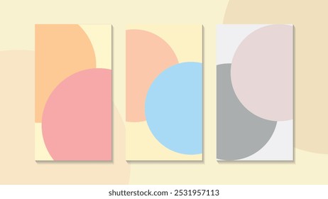 Conjunto de diseño de Vector de fondo de cartel colorido abstracto