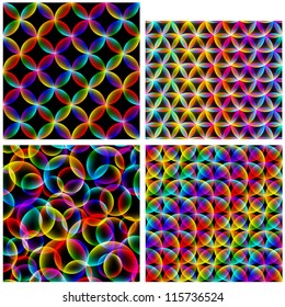 set of abstract colorful seamless backgrounds