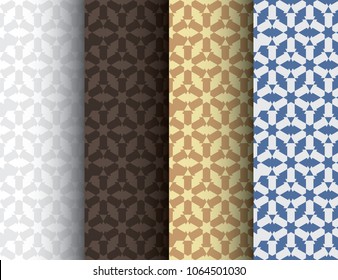 Set of abstract colorful seamless Islamic patterns