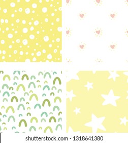 Set of abstract colorful seamless pattern