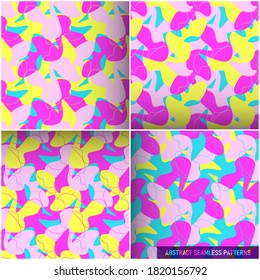 Set of abstract colorful seamless patterns