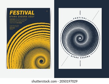 Set of Abstract Colorful Shapes Composition Flyers Template. Vector illustration.