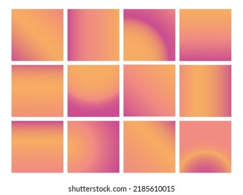 Set of abstract colorful smooth gradient vector backgrounds for design