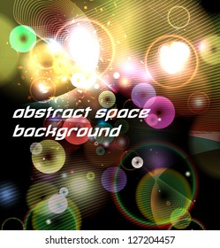 Set of abstract colorful space backgrounds for cd cover