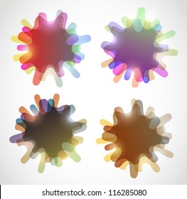 set of abstract colorful speech bubbles