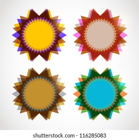 set of abstract colorful speech bubbles