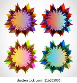 set of abstract colorful speech bubbles