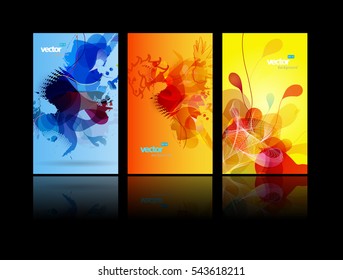 Set of abstract colorful splash illustrations. 