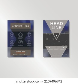Set abstract colorful template collection brochure in geometric triangular pattern