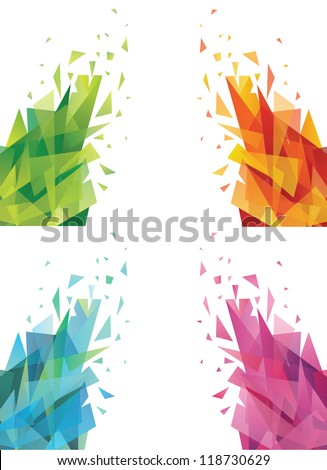 Set of abstract colorful triangles.