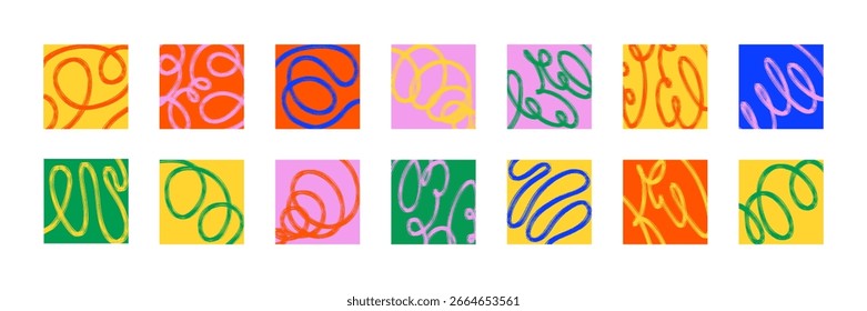 Conjunto de fondos de Vector de colores abstractos con pinceladas de tinta. Carteles, portada, estampado gráfico y textil. Diseño moderno.