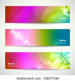 Set of abstract colorful vector banners.