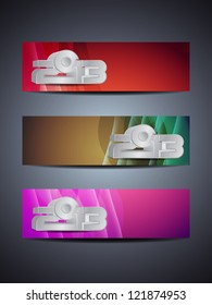 set of abstract colorful vector web header/banner designs for 2013