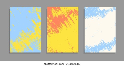 Set Of Abstract Colorful Vintage Grunge Background A4 Template