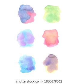 Set Abstract Colorful Watercolor Background. Watercolor texture with brush strokes.