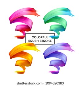 Set abstract colorful wave flow design elements. Vector illustration EPS10