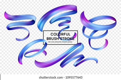 Set abstract colorful wave flow design elements. Vector illustration EPS10