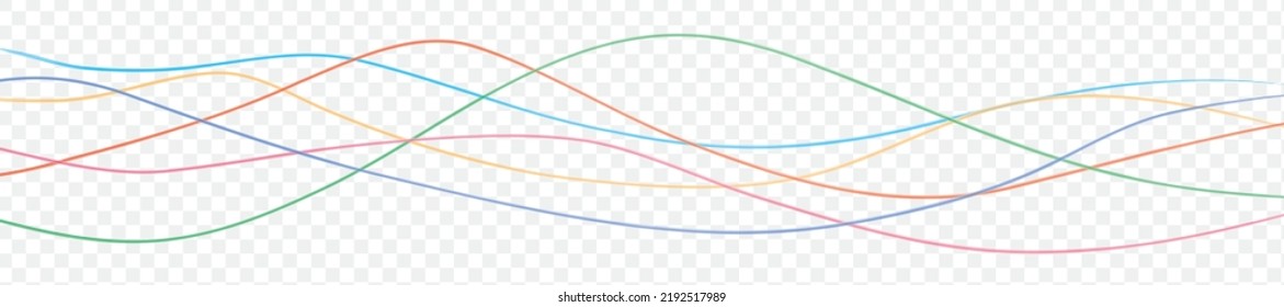 Set of abstract colorful wave isolated
