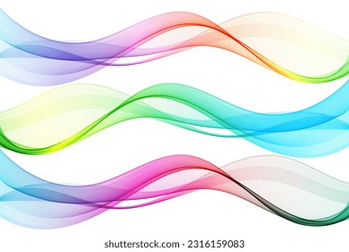 Set of abstract colorful waves.Futuristic wallpaper or cool element for presentation, postcard, flyer and brochure.