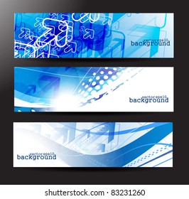 Set of abstract colorful web arrow headers.