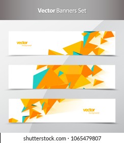 Set of abstract colorful web headers.
