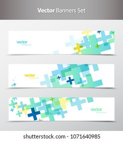 Set of abstract colorful web headers.