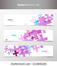 Set of abstract colorful web headers.