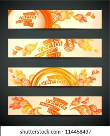 Set of abstract colorful web headers.