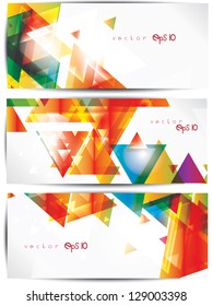 Set of abstract colorful web headers and cards