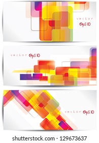 Set of abstract colorful web headers and cards
