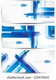 Set of abstract colorful web headers and cards