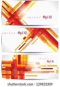 Set of abstract colorful web headers and cards
