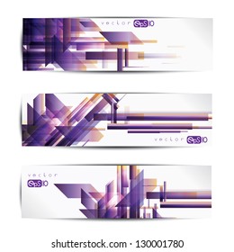 Set of abstract colorful web headers and cards