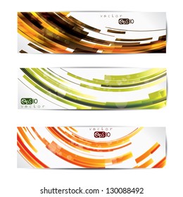 Set of abstract colorful web headers and cards