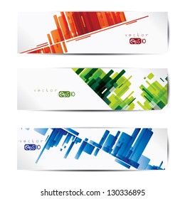 Set of abstract colorful web headers and cards