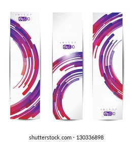 Set of abstract colorful web headers and cards