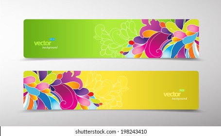 Set of abstract colorful web headers. 