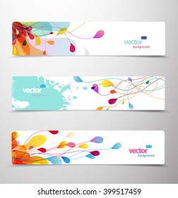 Set of abstract colorful web headers. 