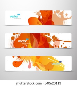 Set of abstract colorful web headers. 