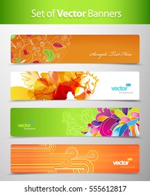 Set of abstract colorful web headers. 
