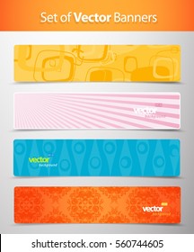 Set of abstract colorful web headers. 