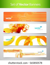 Set of abstract colorful web headers.