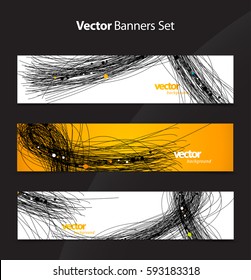 Set of abstract colorful web headers. 