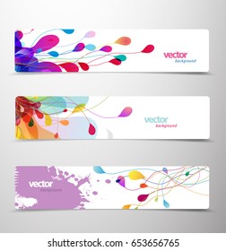 Set of abstract colorful web headers. 