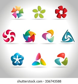 Set of abstract colorful web icons, vector illustration