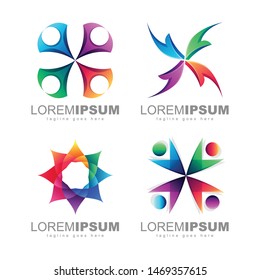 Set of Abstract Colorfull Logo Design Vector