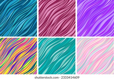 Set of abstract colorfull stripe diagonal lines light on dark background. Abstract background.  diagonal lines and strips. Abstract wave layers paper cut cover design.  Vector illustration