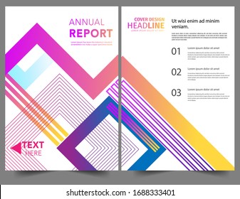 Set Abstract colors geometric modern annual report flyer Brochure leaflet, the presentation cover, magazine advertising. cover with an abstract background. vector template layout of A4 format